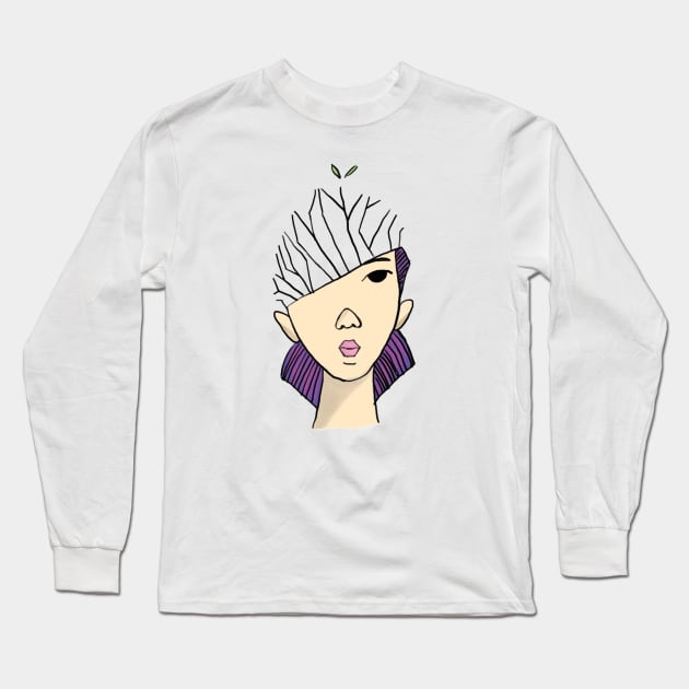 Fusion Nature Girl Long Sleeve T-Shirt by Dunak